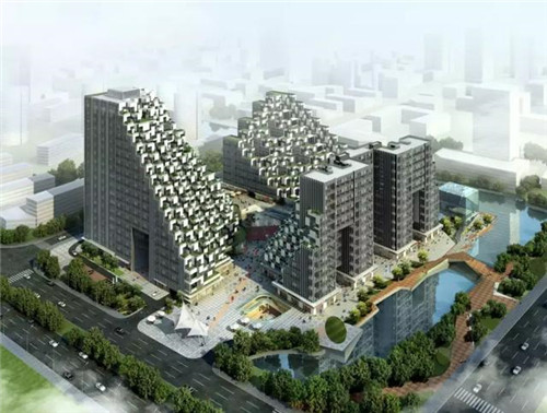 层层退台式的设计，如城市中充满诗意的梯田